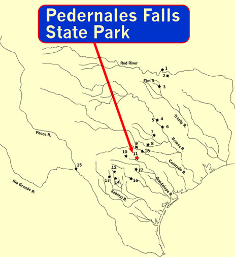 Map Pedernales Falls State Park